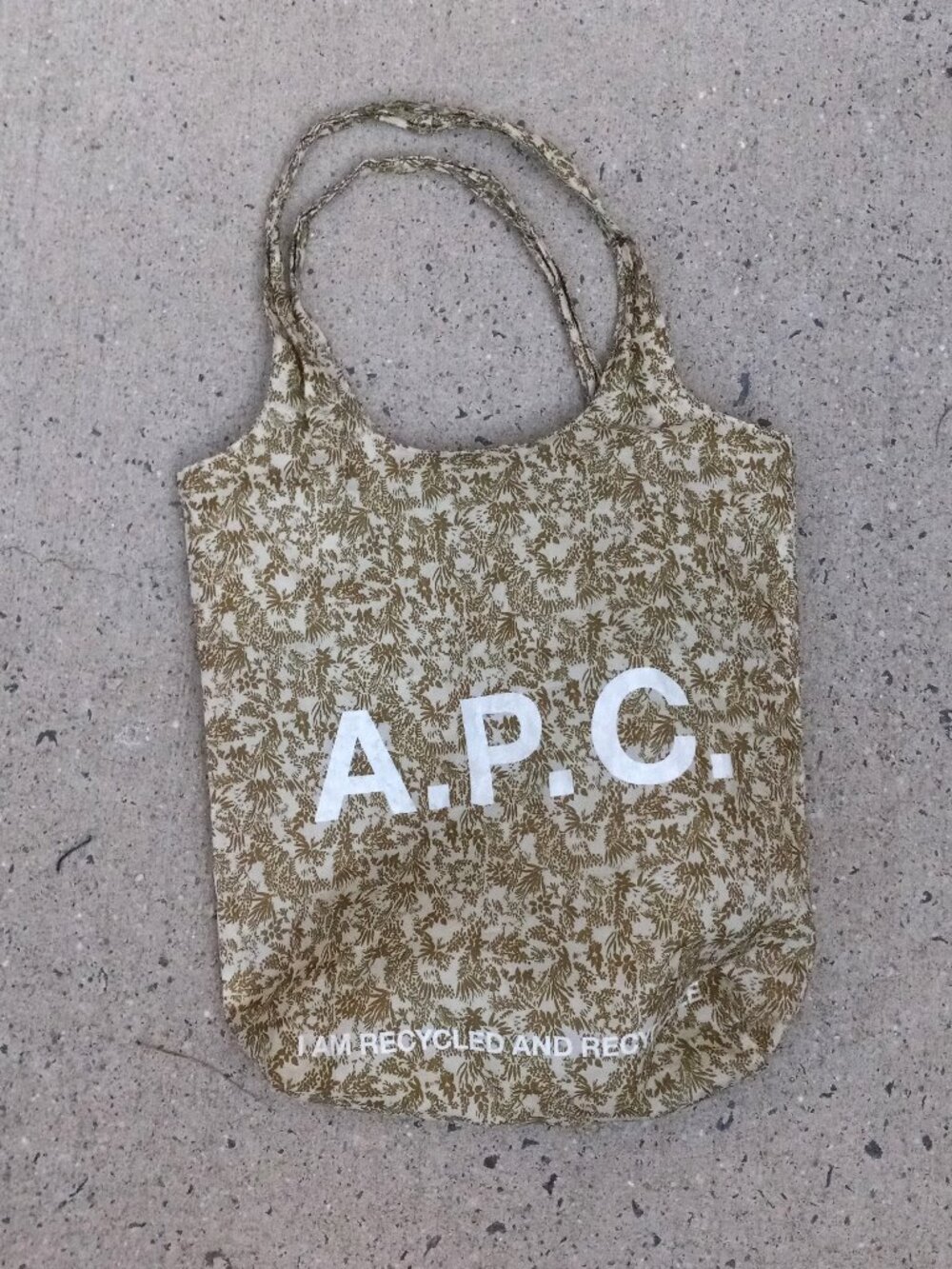 A. P. C. Tote "I am recycled and recyclable" Shopping Bag
